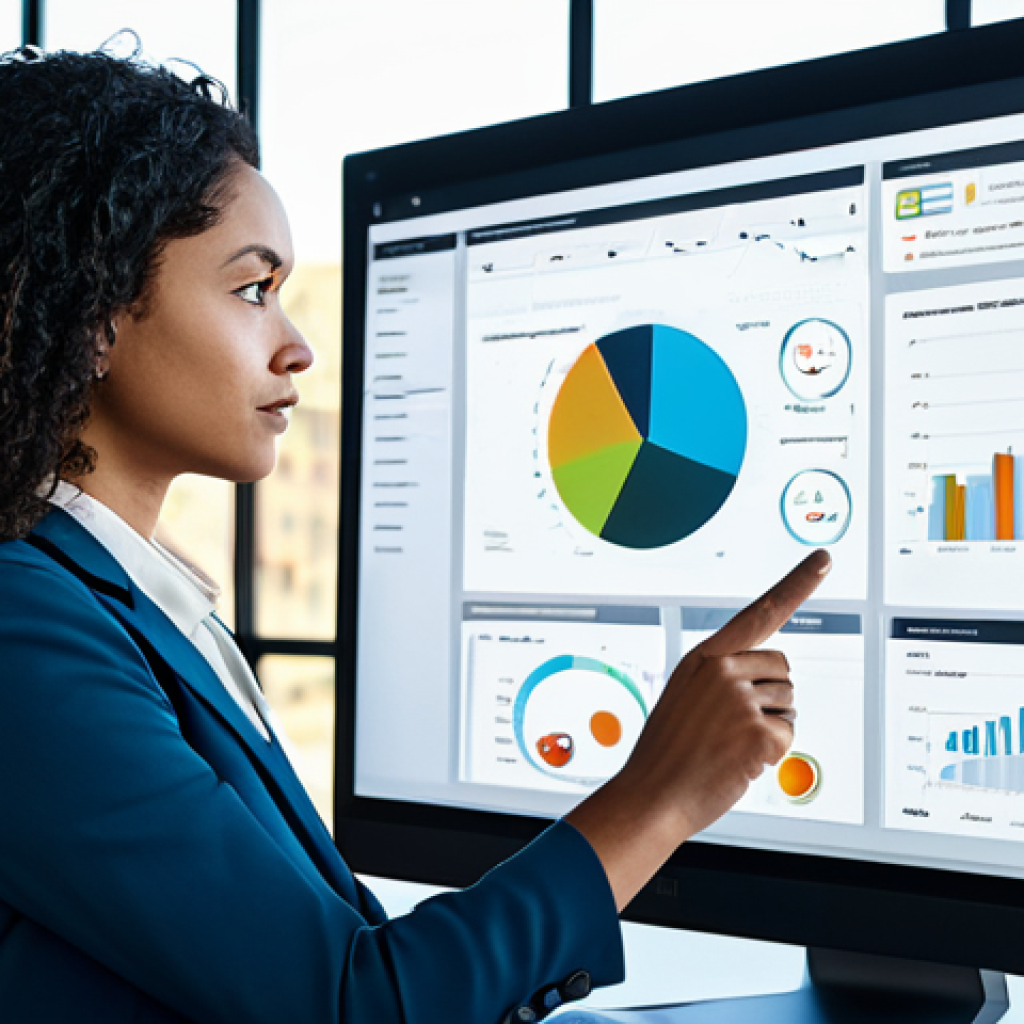 **

"A marketing professional, fully clothed in a stylish, modest business outfit, analyzing data dashboards with AI-driven insights on a large screen in a modern, sunlit office. Focus on the user interface and data visualizations. Safe for work, appropriate content, perfect anatomy, correct proportions, natural pose, professional, well-formed hands, proper finger count, natural body proportions, high quality."

**